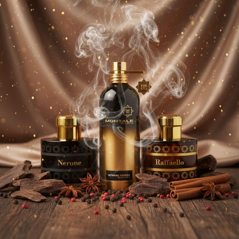 profumi a base di legni e spezie, montale, pantheon roma, nerone, raffaello, intense pepper, oud, cannella